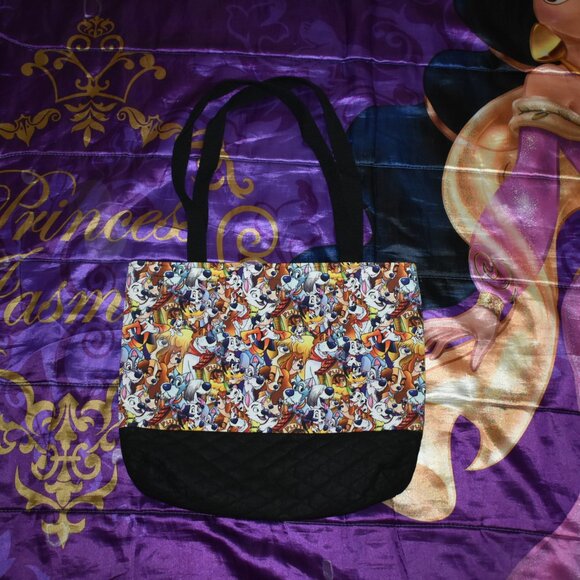 VINTAGE Tote Bag Disney Dogs 101 Dalmatians Goofy Pluto Lady & The Tramp Stitch - Picture 3 of 11